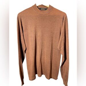 Bachrach Men's Tan Crewneck Sweater 100% Silk size L